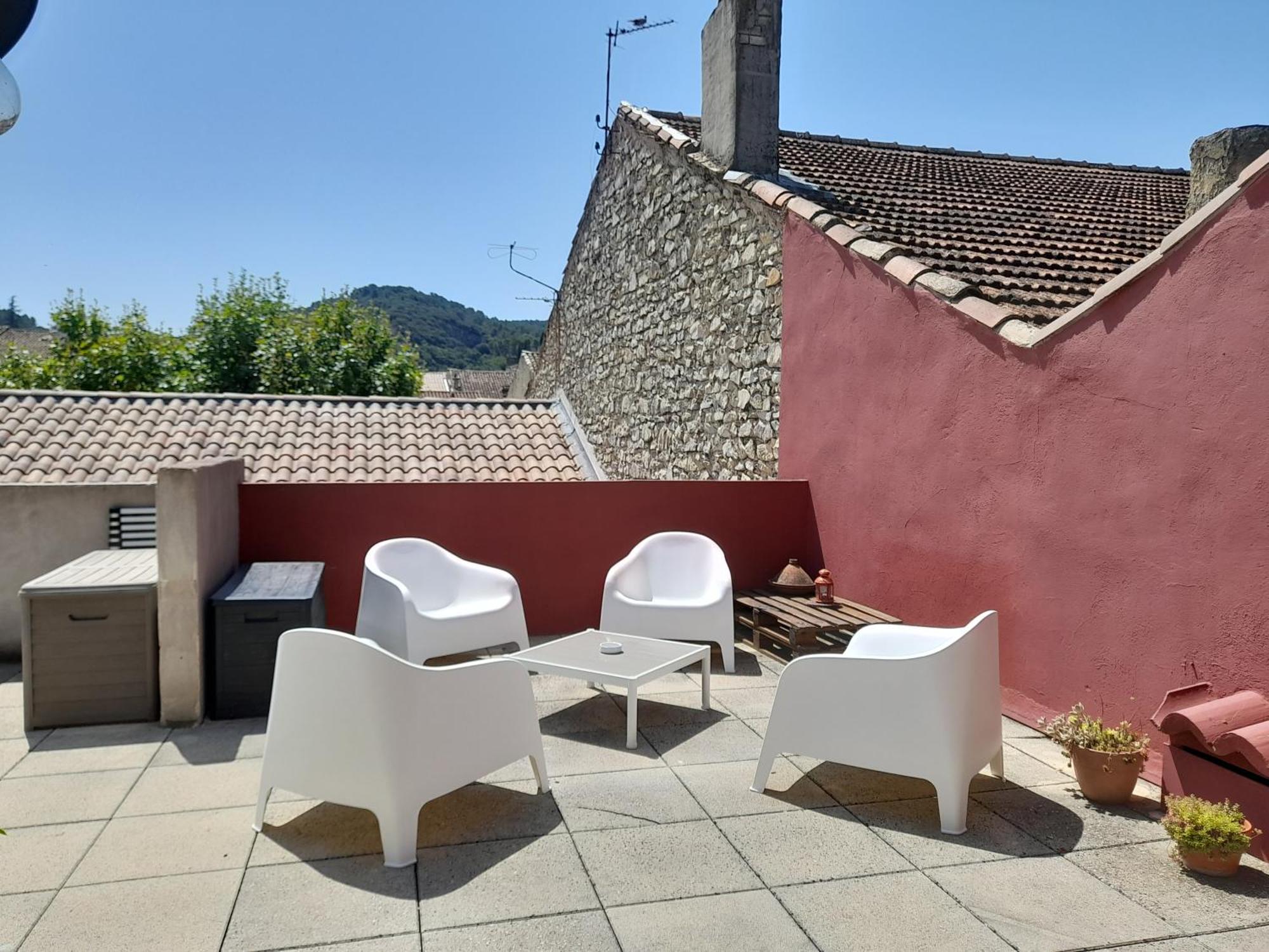 Grande Terrasse Et Vue Sur Le Site Antique Apartamento Vaison-la-Romaine Exterior foto